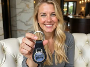 Best Keychain High-End Glossy Racing Shape X